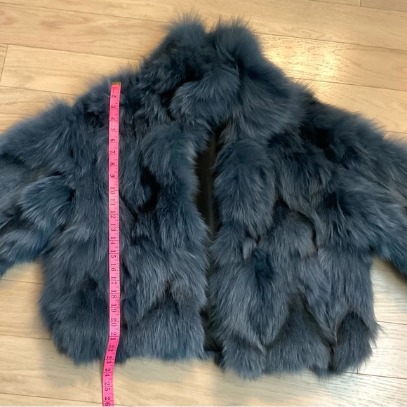 Faux Fur Blue Coat - Picture 6 of 7